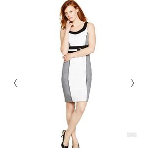 NWT White House Black Market Long Pencil Dress Black & White Sz 00